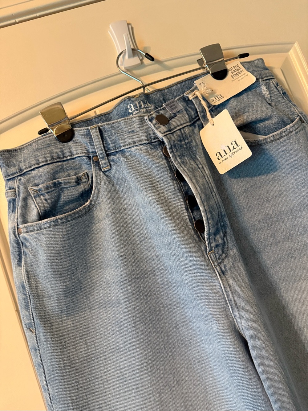 a.n.a Vintage Straight Light Blue High-Rise Jeans Size 14